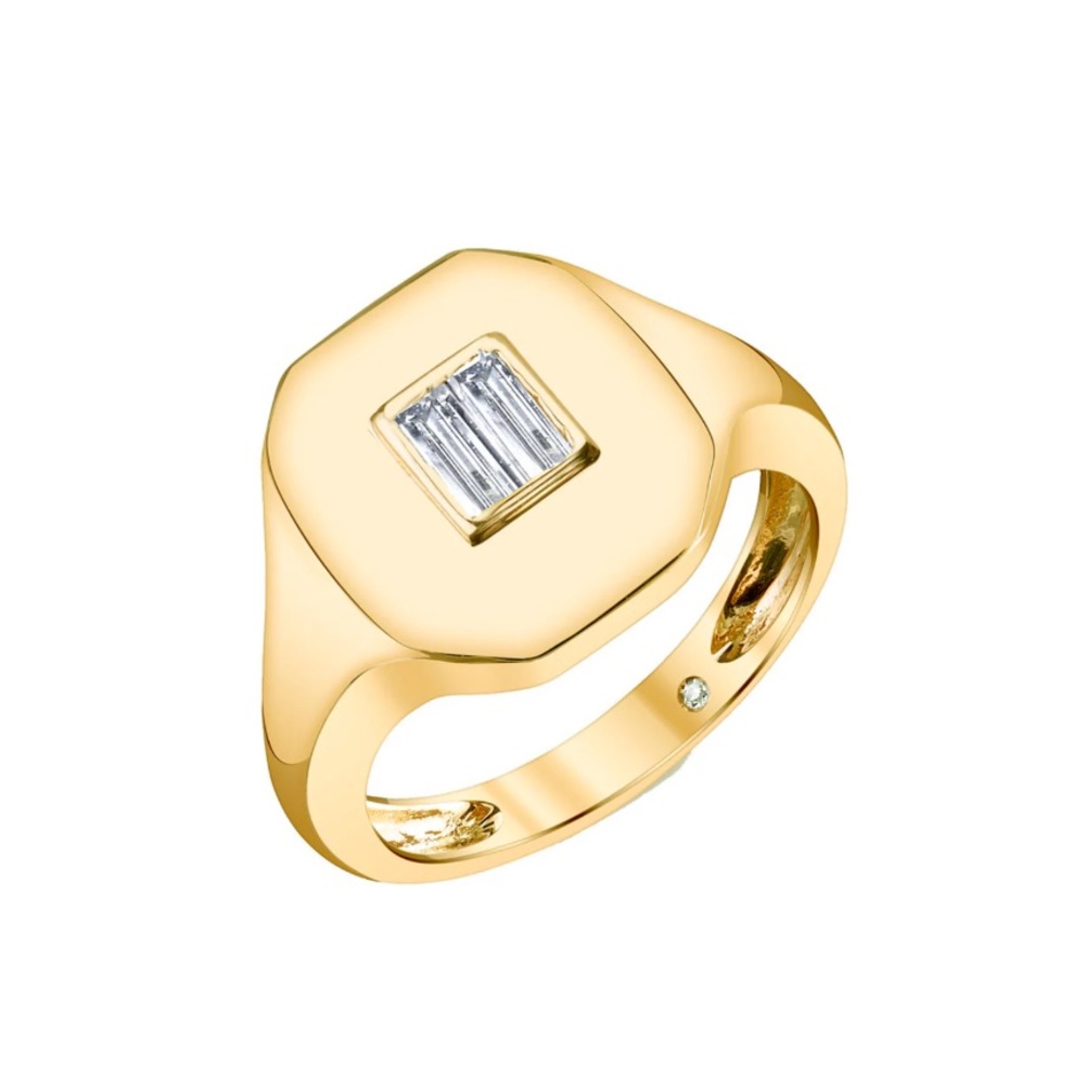 NEW SHAY Signet Diamond Pinky Ring